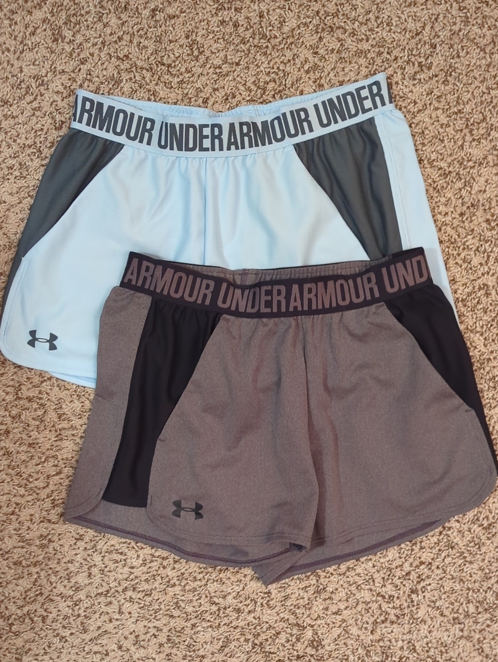 Under Armour Women's Athletic Shorts - Light Blue & Gray